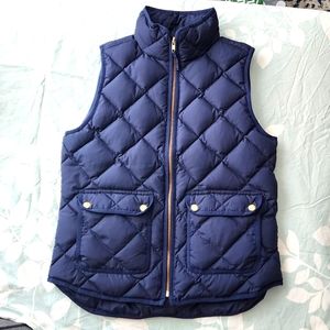 J.Crew Navy Quilted Down Puffer Vest